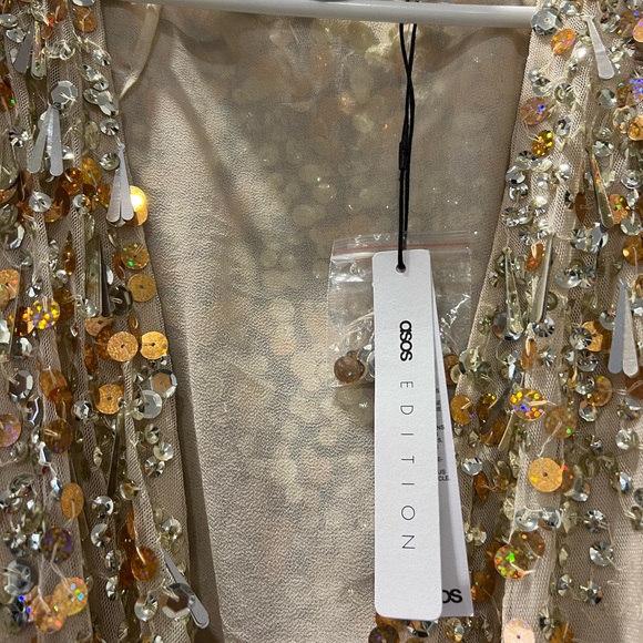 Asos Edition Gold Sequin Dress Size 4 - Picture 2 of 3